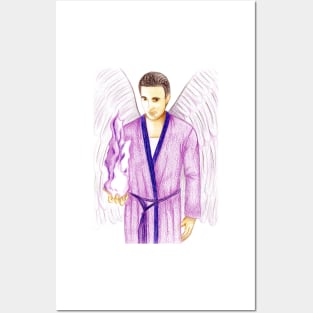 Archangel Zadkiel Keeper of the Violet Flame- White Posters and Art